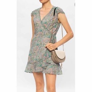 Allsaints zini paisley wrap dress